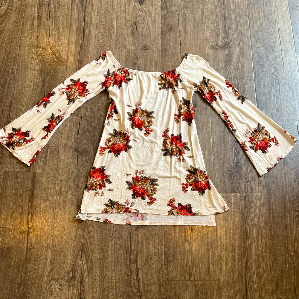 Floral Bell Sleeve OTS Top